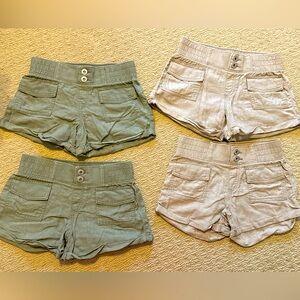 Lot of 4 Abercrombie Kids Linen Shorts size 7/8